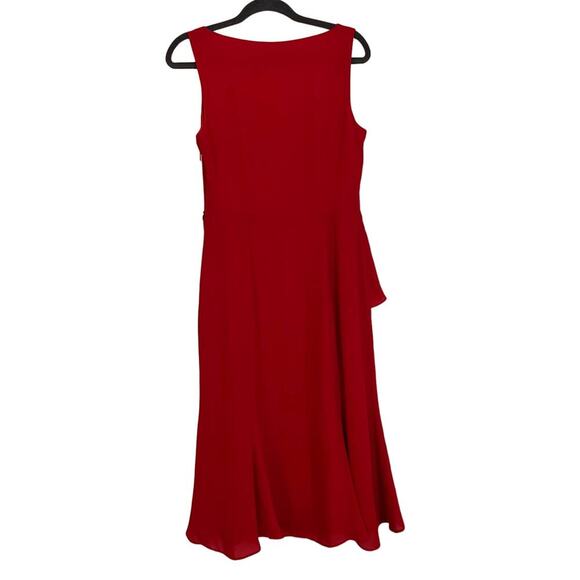 Prabal Gurung Red Sleeveless Ruffle Midi Dress Sz 6 - Picture 8 of 8